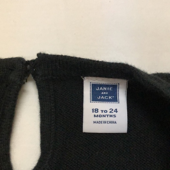 Janie and Jack Bow Sweater Toddler Black and White - Picture 3 of 6